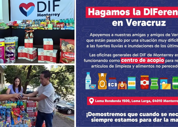 Instala DIF Monterrey centro de acopio para ayudar a damnificados por inundaciones en Veracruz - VOZ Y OPINION - VOZ Y OPINION dif-monterrey-centro-de-acopio
