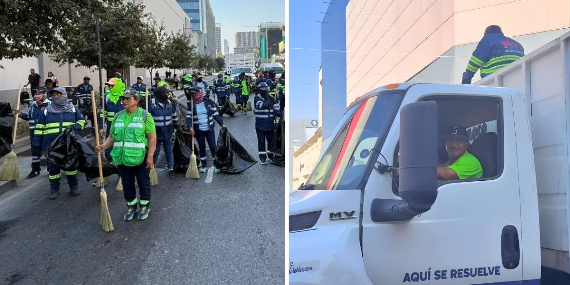Interviene-Sevicios-Publicos-de-Monterrey-Centro-de-la-Ciudad-posterior-al-Desfile-Revolucionario