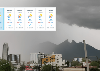 tormenta eléctrica este jueves en el área metropolitana de Monterrey