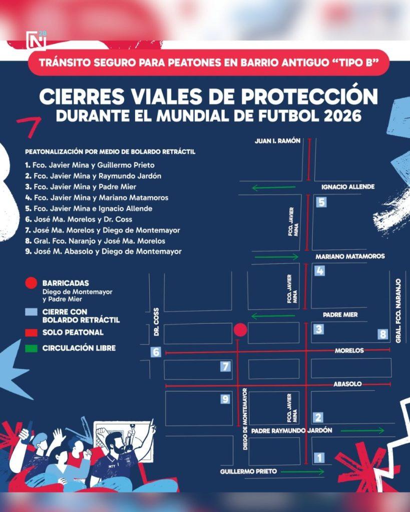 tráfico regio por cierres viales en Monterrey