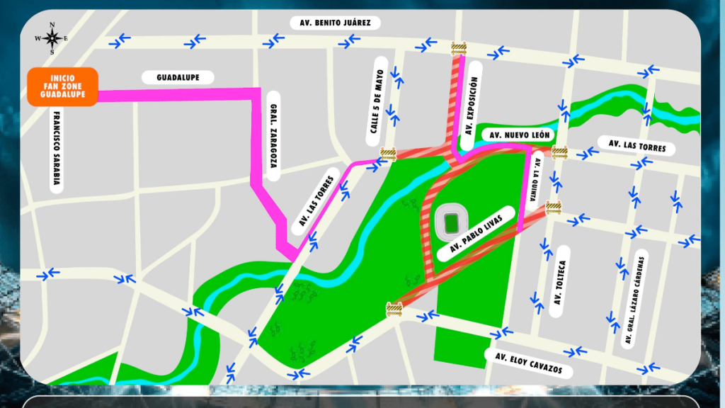 Cierres viales en guadalupe